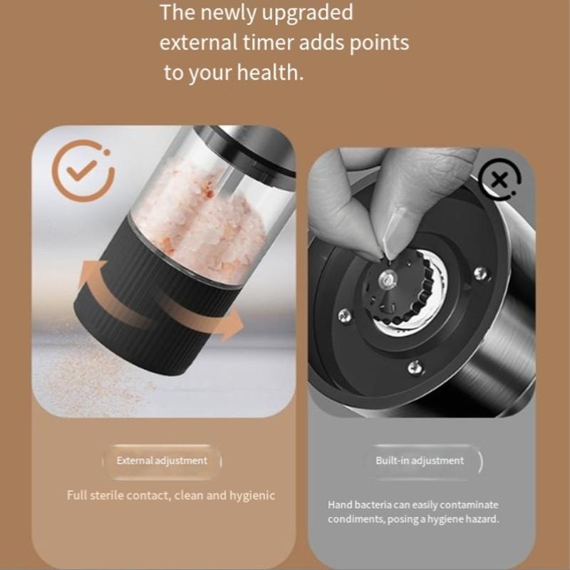 Automatic Spices Mill Electric Grinder Adjustable Coarseness For Salt Pepper And Herb Rechargeable Kitchen Grinding Tool