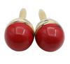 Maracas Latin Percussion Wooden Percussion Instrument Shaker Egg Shape Rhythmic Wind Band Karaoke Party Set of 2 [TradeWind] (Red)