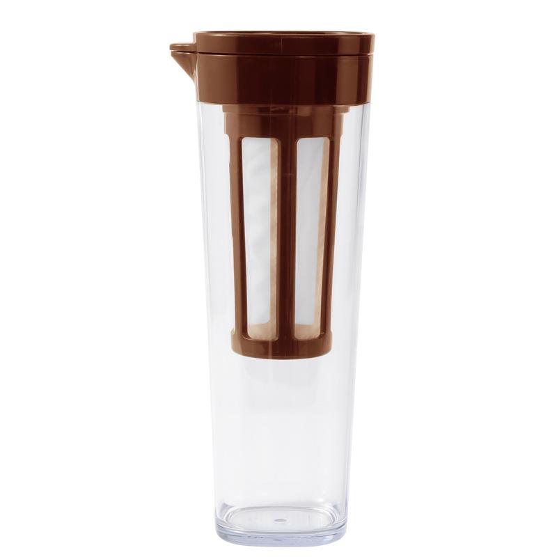 Cold Brew Pitcher with Nano Filter Leakproof Spin Drain Fridge Safe Multi Use for Juice Soy Milk and Iced Tea Compact Storage