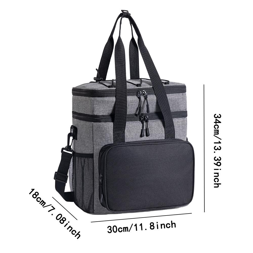 

Double Layer Travel Picnic Leakproof Insulated Ice Bag Large Capacity Handheld Thermal Lunch Box Bag Durable Insulated Food Bag серый