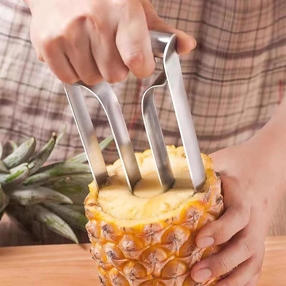Pineapple Meat Extractor Pineapple Slicer Stainless Steel Pineapple Meat Extractor Core Peeler Multifunction Fruit Slicer Peeler Tool for Kitchen
