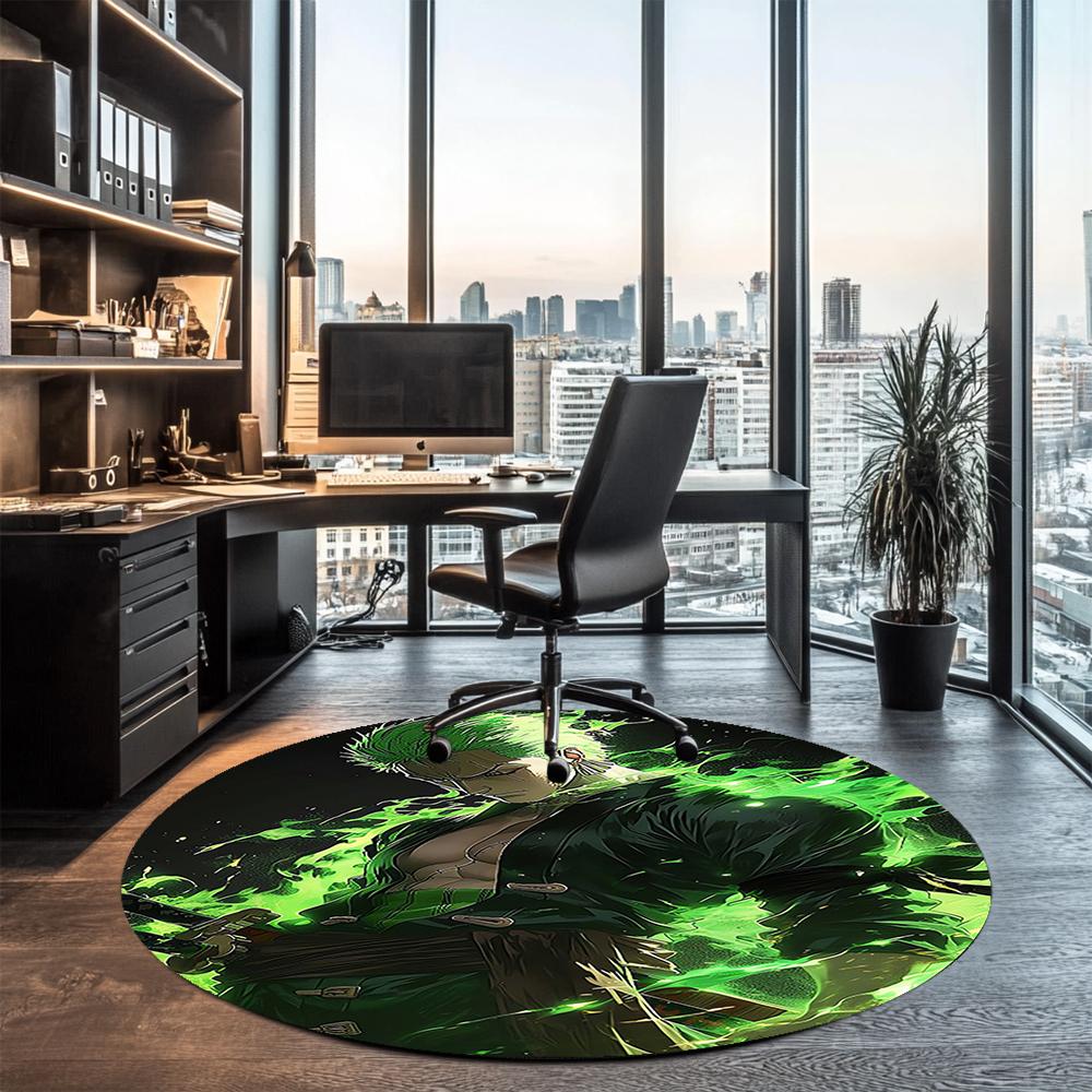 Roronoa Zoro Printed Round Rug Carpet Chair Rug Area Rug Entryway Doormats,for Office Chair Living Room Bedroom Kitchen Room.