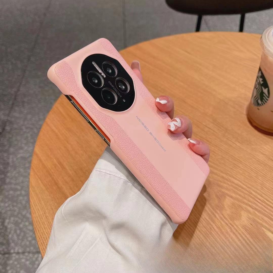

Волшебный чехол с текстурой кожи личи для Huawei MATE70pro, который можно превратить в защитный чехол для Porsche Mate60+ всего за 7 секунд Honor 100Pro розовый