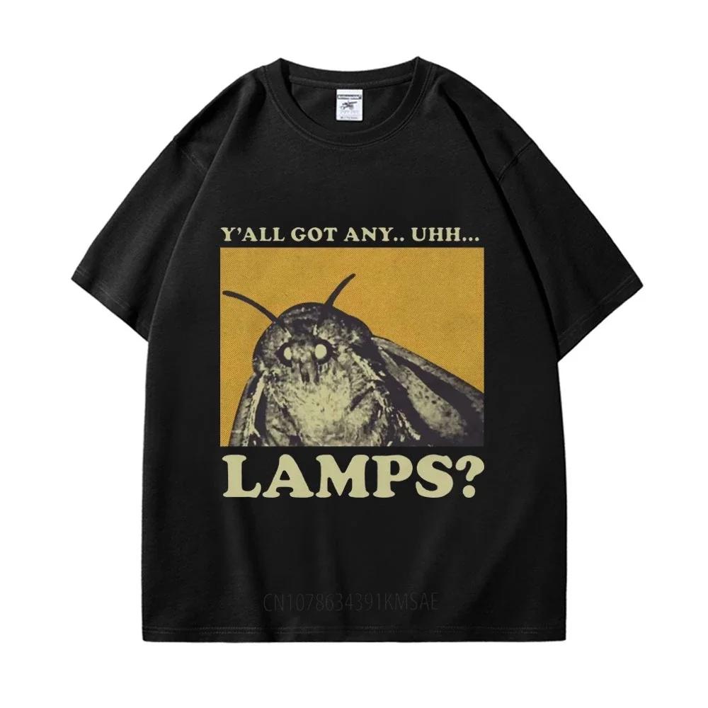 

Short Sleeved Round Neck Y2k Tshirt Men Clothing New in Top & Tees Mens T-Shirt Camisetas Yall Got Any Lamps Moth Funny Meme ... S разноцветный