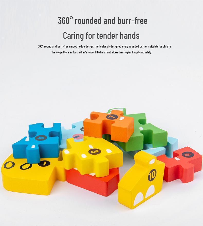 3D Animal Number Puzzle – Wooden Educational Toy Set for Early Childhood
