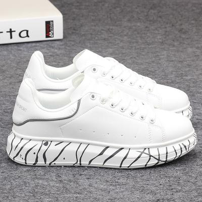 Modieuze herenschoenen, veelzijdige witte koppel sneakers, ademende sport- en vrijetijdsschoenen met dikke zool voor dames