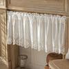 100% algodão vintage bordado tecido blackout cortinas curtas cozinha quarto banheiro armário decoração para casa haste bolso café