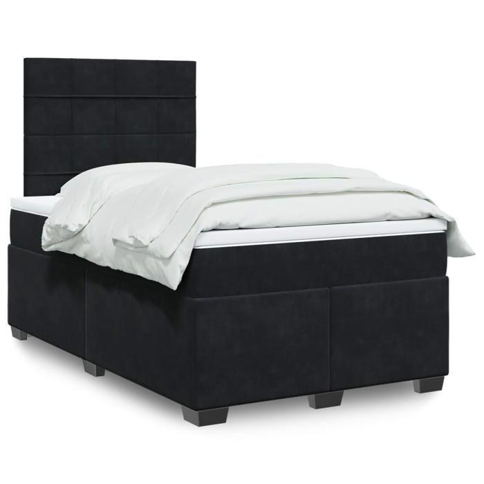 VidaXL Sommier à lattes de lit avec matelas Noir 120x200 cm Velours 3290884