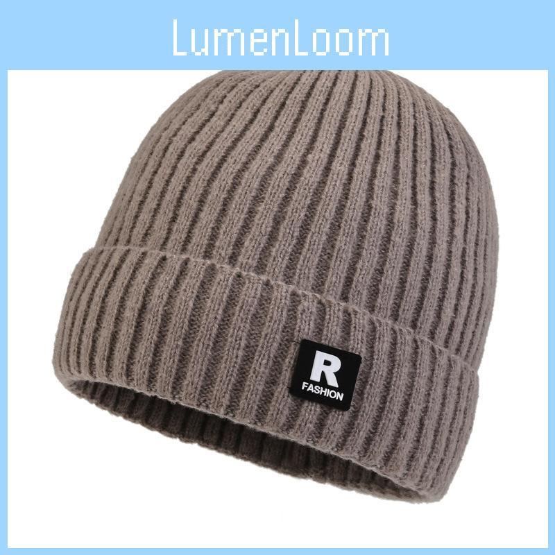 Strickmütze für Männer mit Buchstaben-R-Design Warme winddichte Wintermütze für lässigen Stil