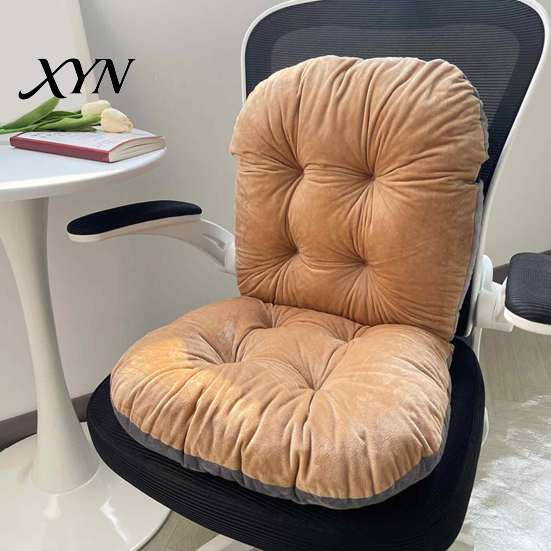 Plush Seat Cushion for Long Sitting Chair with Back Support, Desk Dorm Room Pad Ties, Non-slip Office Dining And Gaming Chairs Comfortable Study