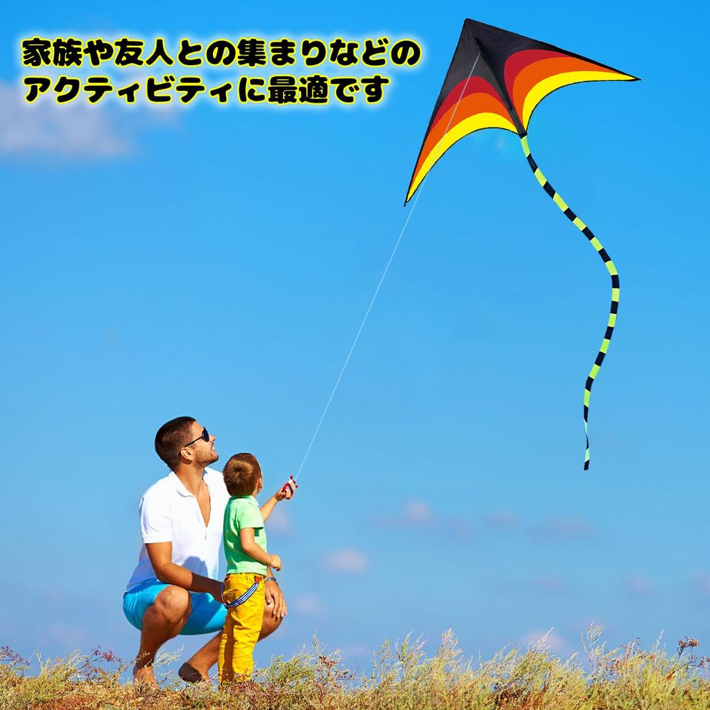 Latawiec Chisafly, Latawiec trójkątny z 5-metrowym długim ogonem i 100-metrową linką, Świetny dla dzieci, Łatwy montaż i dla początkujących, Idealny na wiosenne zabawy na świeżym powietrzu w