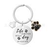 Stainless Steel Engraved Dog Tag Keychain for Dog Lovers and Lost Pet Owners
