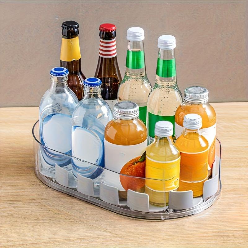 1pc 360 ° Rotating Detachable Storage Tray - a Multifunctional Transparent Plastic Storage Rack Suitable for Kitchen Cabinets