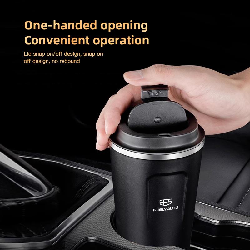 380ML Car Coffee Mug Stainless Steel Travel Thermo Cup For Geely Coolray Geometry C GX3 Emgrand EC7 LC Panda Tugella Binray X7