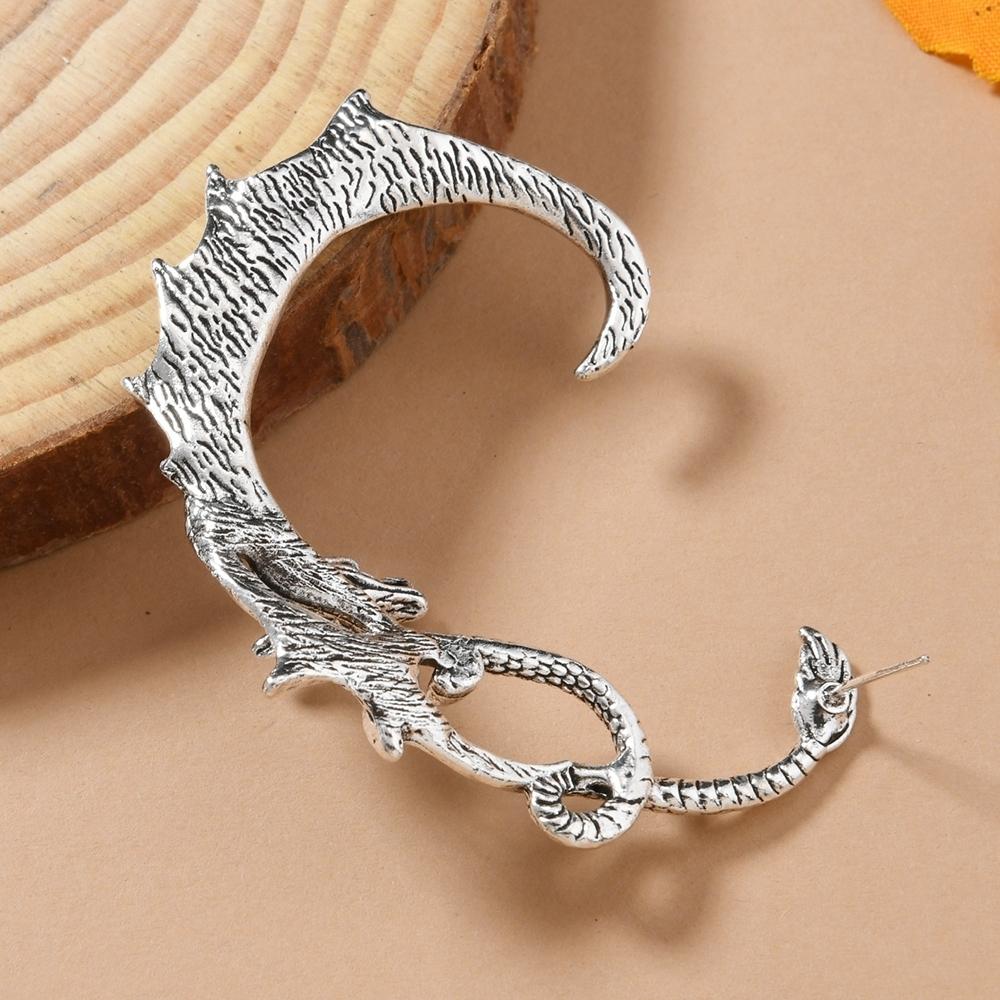 Gothic Punk Dragon Shape Earrings 2024 Trend New Design Vintage Alloy Flying Dragon Ear Cuffs For Women Party Accessories