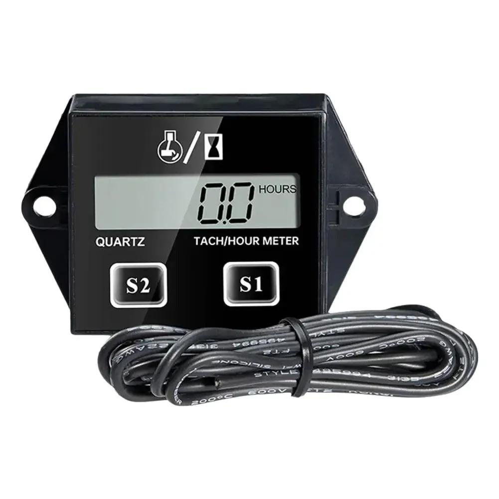 

LCD Digital Engine Tachometer 9999.9Hours/15300RPM Engine Timer Bicycle Multifunction Tachometer Lawn Motorcycle Tachometer O0S4