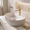 Countertop Washbasin 45 - Marcela Rea - White Ceramic - Grooved Glam