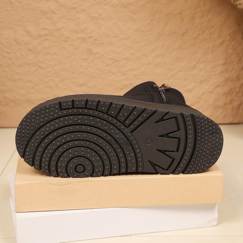 Side Zip Decoration Snow Boots Women 2025 Winter Fashion Thick Bottom Furry Ankle Boots Warm Short Plush Booties