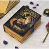 Fox Leather Journal | Handmade Vintage Diary with Lock | Woodland Notebook | Grimoire Journal | Book of Shadows