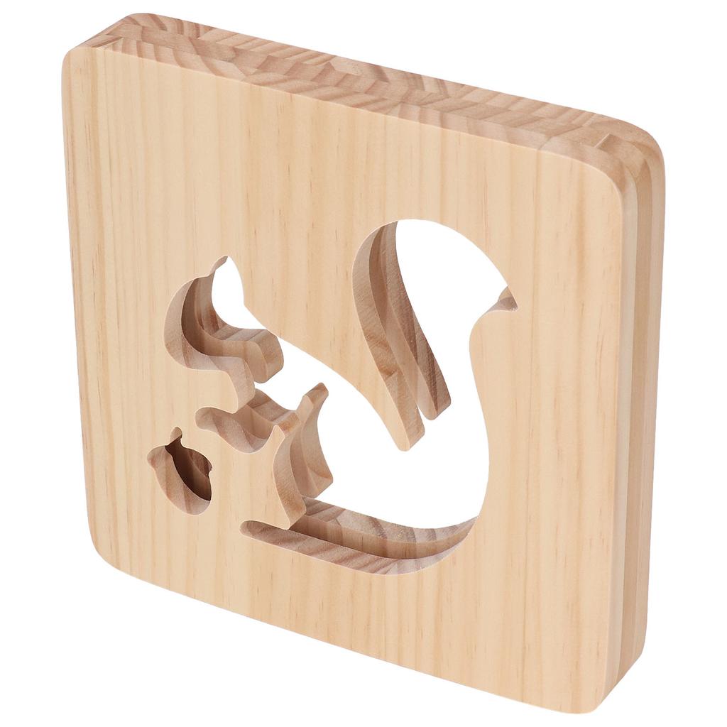 Nursery Night Light Cute Squirrel Hollow Design Soft Warm LED Light USB Power Night Light Lamp for