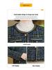 Korean Style Elegant Round Neck Color Block Coat for Women’s Autumn/Winter - Small Fragrance Style for Middle-Aged and Elderly Ladies.