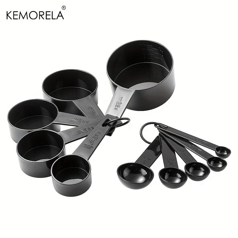 

10PCS Measuring Spoons Teaspoon Sugar Scoop Cake Baking Flour Measuring Cups Stainless Steel Handle Kitchen Measuring Tools чорний