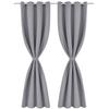 Rideau occultant - vidaXL - 2 pcs - 135x175 cm - Gris - Œillets métalliques