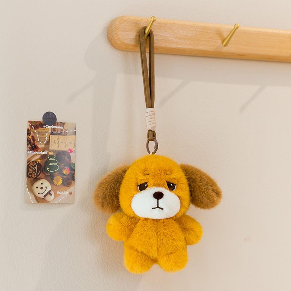 Animal Puppy Plush Keychain PP Cotton Puppy Doll Key Ring Sweet Plush Puppy Pendant Birthday Gift