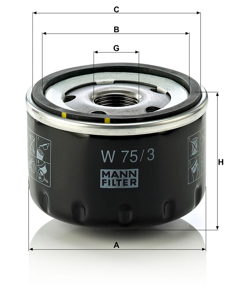 MANN FILTER Oil Filter W75/3