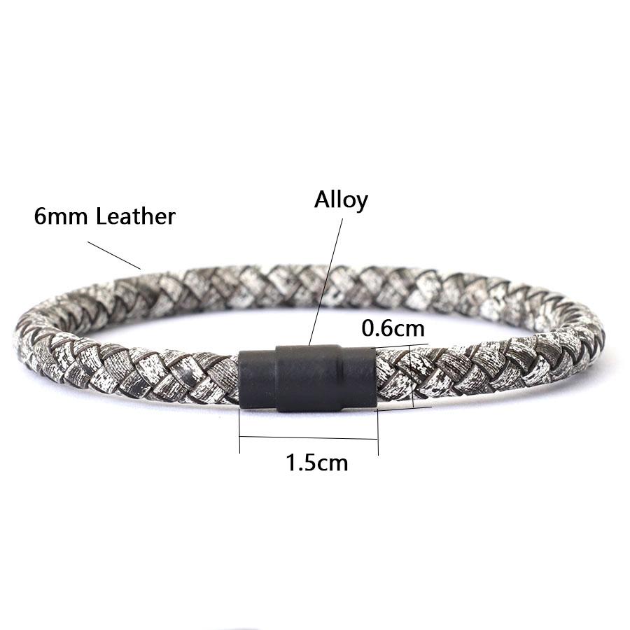 Noter Mens Leather Bracelet Bangle Black Magnet Buckle Matching Stackable Braslet Leisure Accessories Pulsera Hombre Jewelry