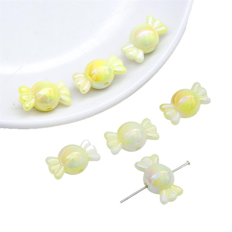 200Pcs Acrylic Beads Charms Solid Color Gradient Coated Beads For Bracelet Necklace Jewelry Making