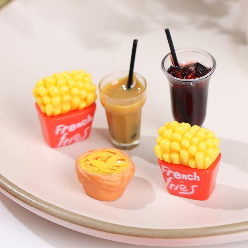 1 σετ χαριτωμένο μίνι χάμπουργκερ μινιατούρα κουκλόσπιτο γρήγορο φαγητό για κουκλόσπιτο κουζίνα