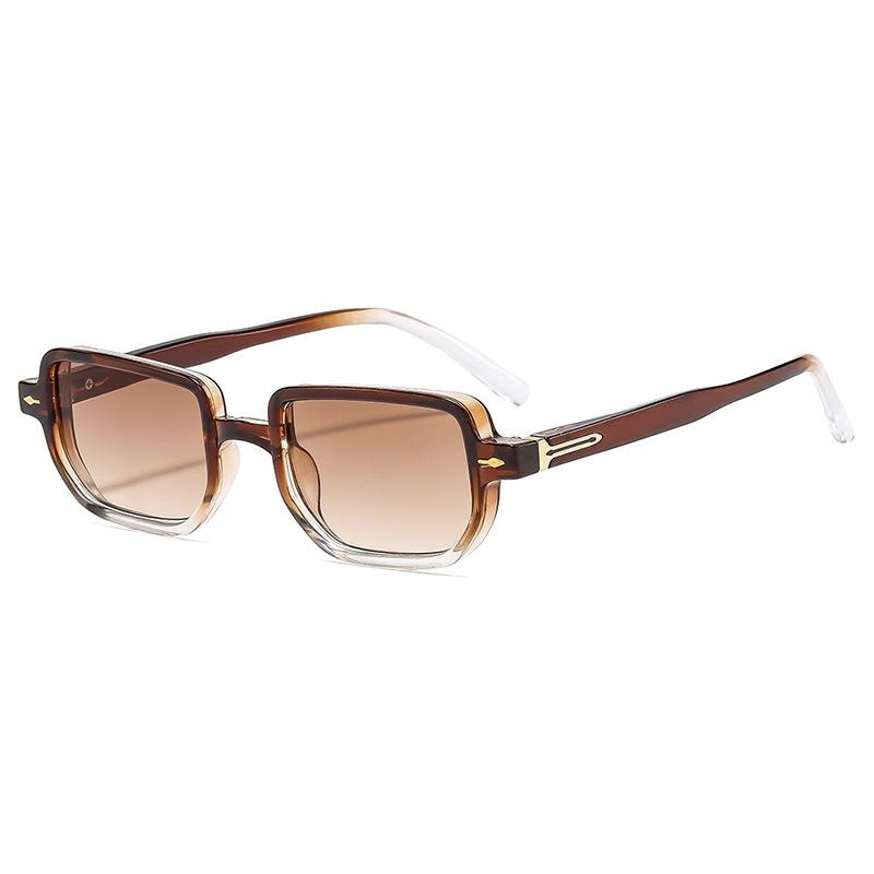 Ins New Retro Square Women Gradient Sunglasses  Fashion Luxury Brand Rivet Design Men Trendy Casual Shades Uv400