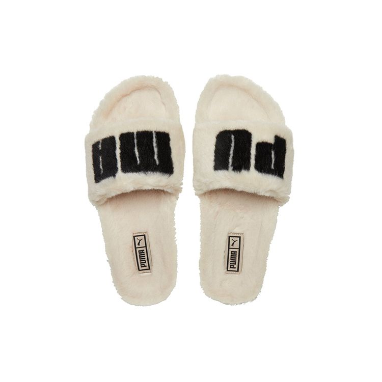 Puma Women's Leadcat 2.0 Fuzz Slides Cream White 387313-02