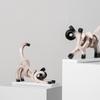 Wabi Sabi Wind Twisted Line Resin Cat Fun Abstract Animal Ornament Sample Living Room Desktop Decoration 1PC