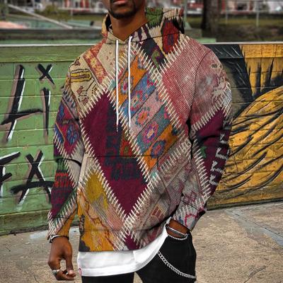 Autumn New Multicolor Knitted Flowers Printed Men's Thin Hoodie Casual, Comfortable 3D Digital Printing Hoodie Men and Women Couple Baseball Uniform