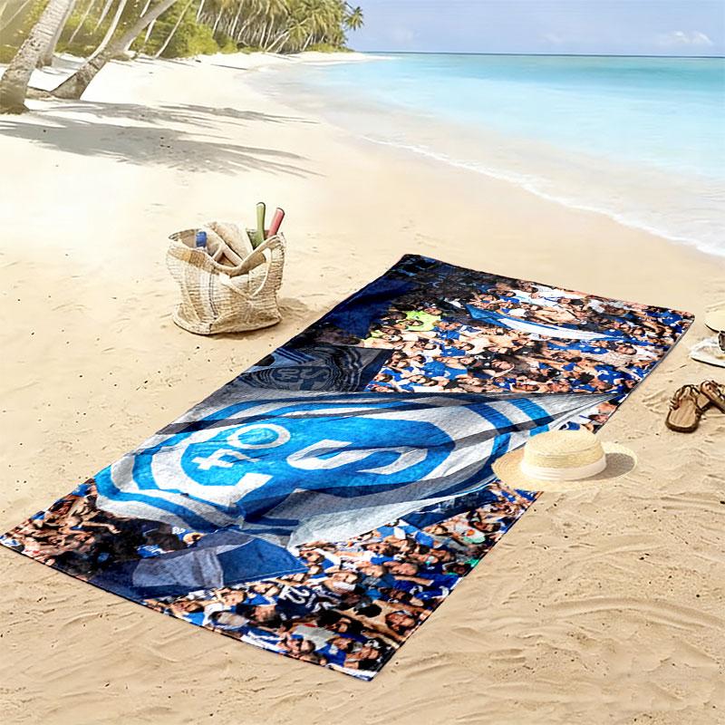 Asciugamano da Spiaggia con Stampa Schalke 04, Asciugamano Grande Morbido ad Asciugatura Rapida per Spiaggia Campeggio Nuoto