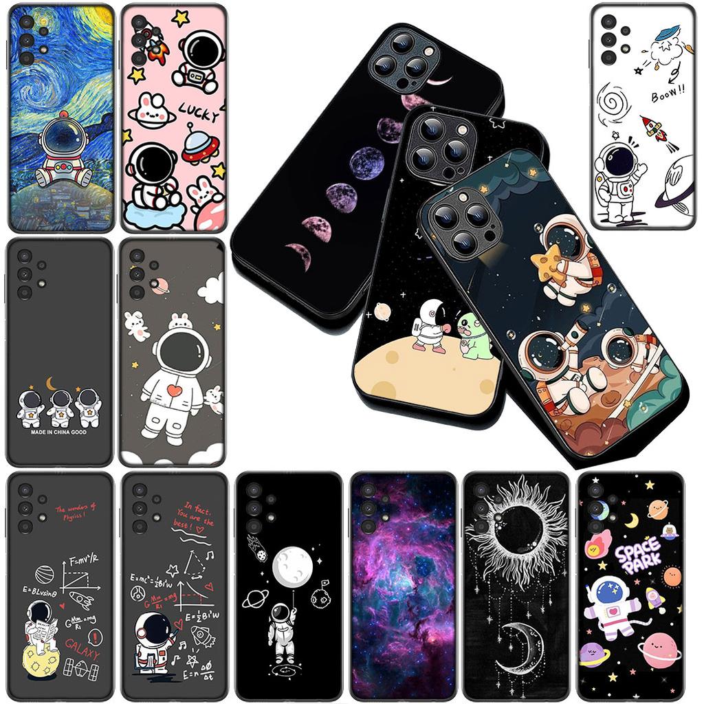 Cover for Motorola Moto G55 G45 G75 G85 G35 Edge 50 30 Fusion 40 NEO Ultra Pro Casing Phone Case Moon Astronaut Stars Art