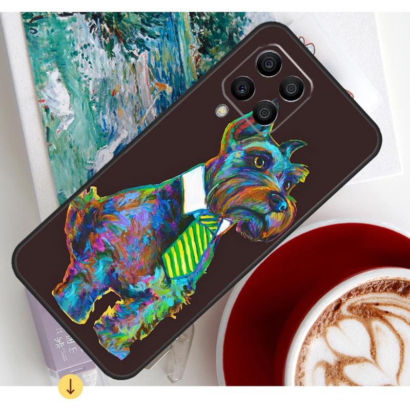 Cartoon Schnauzer Dog Case For Samsung Galaxy M54 M23 M20 M32 M52 M56 M16 M36 M34 M14 M35 M55 M15 M11 M31 M13 M53