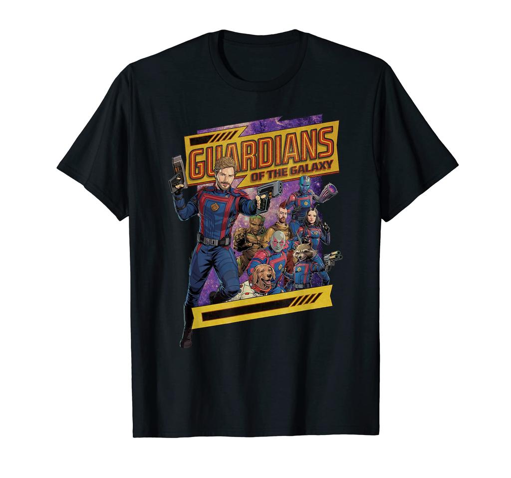 Marvel Guardians of the Galaxy Volume 3 Comic Style and Logo T-Shirt