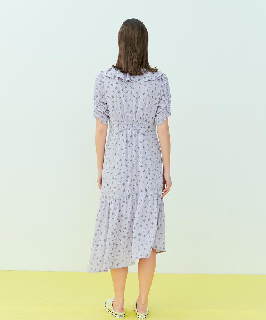 Near And Dear Floral Ruffle Chiffon Dress_Purple