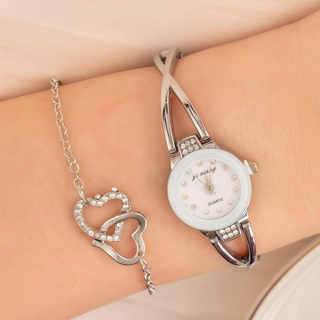 Leichter Luxus Kleines Zifferblatt Armband Set Damenuhr