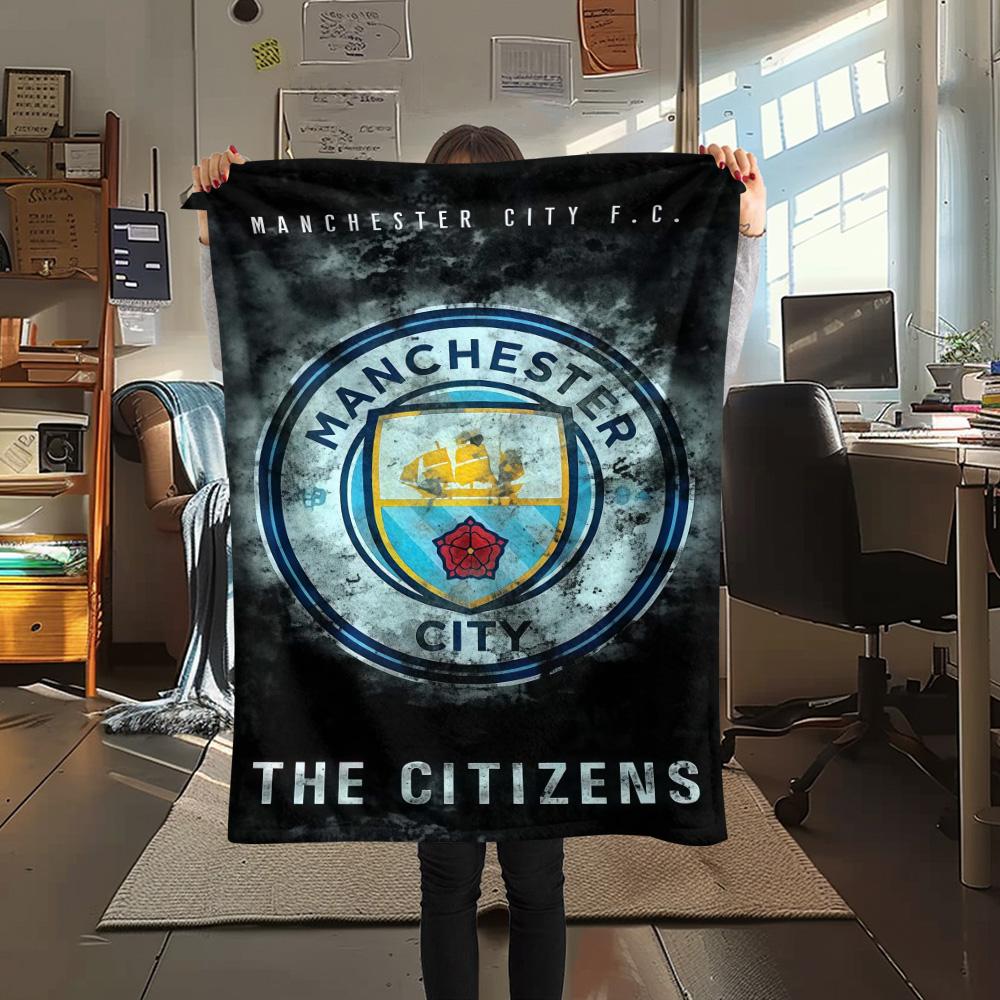 MCFC Print FlAannel Blanket, High Quality Comfortable for All Seasons, Home Decor, Warmth and Comfort