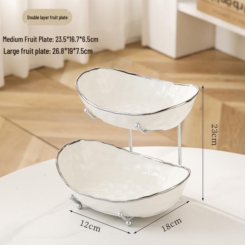 ZISIZ Light Luxury Ceramic & Iron Fruit Basket