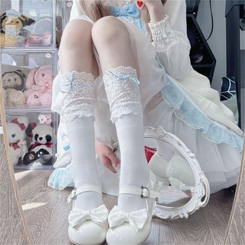 Cute Sweet Bow Mary Jane Women's Shoes Medium Thick Heel Lolita Japanese Soft Girl Single Shoes with Skirt Small Leather Shoes