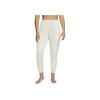 Nike 7/8 Fleece Joggers Solid Color High Waist Drawstring Cuffed Loose Knit Sports Pants Women Joggers White DN0936-105