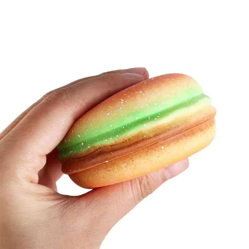 Squishy Hamburger Stress Ball  Sensory Toy Stress & Anxiety Relief Toys Pinch Decompression Toy For Adult