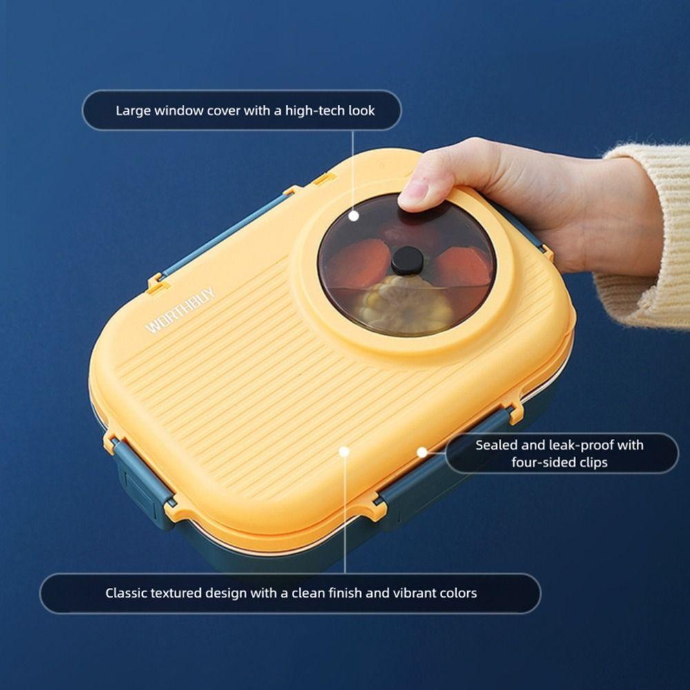 1100ml Double Layer Lunch Box Leak-Proof Food Storage Container Insulated Box  for Office&School