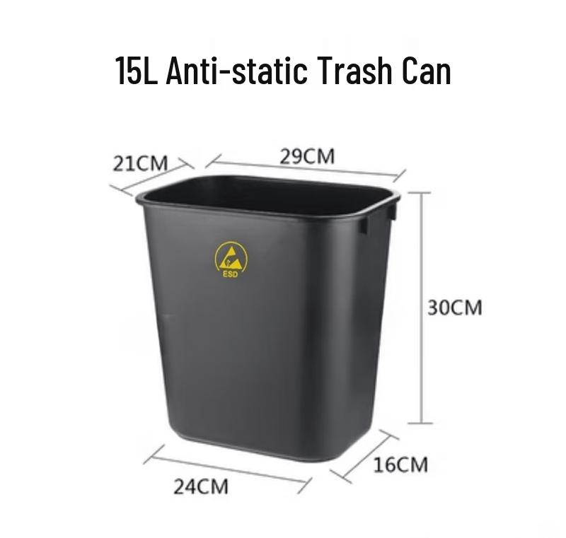 High-Quality ESD Anti-static Square Trash Can 15L
