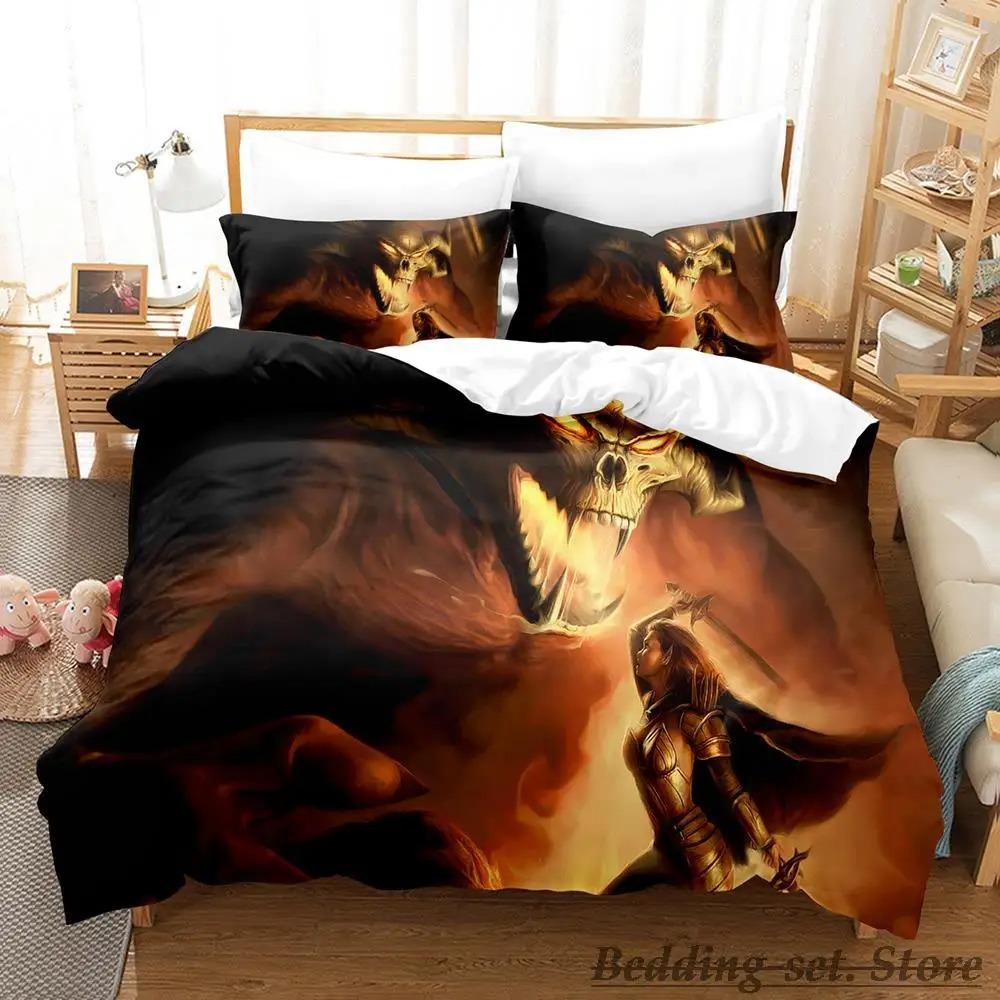 Comfortable Anime Print Bedding Set With Duvet Cover And Pillowcases Single Twin Full Queen King Sizes For All Ages